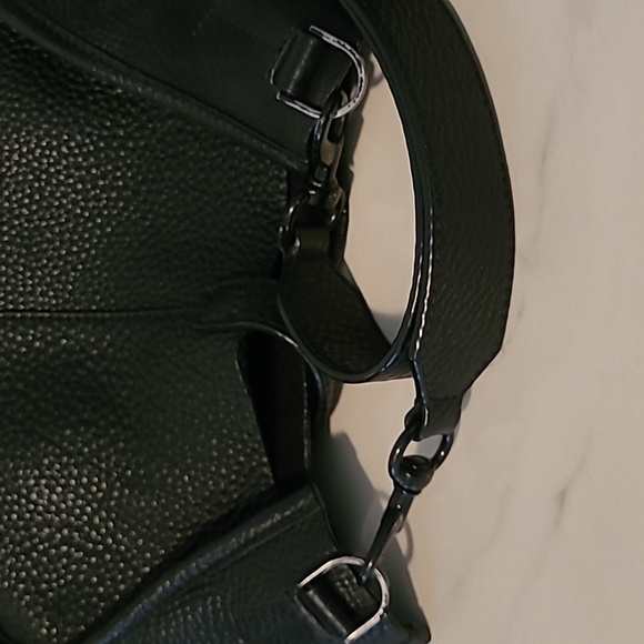 Rebecca Minkoff Unlined Feed Black Pebbled Leather Studded Slouchy Crossbody Bag - Picture 11 of 15